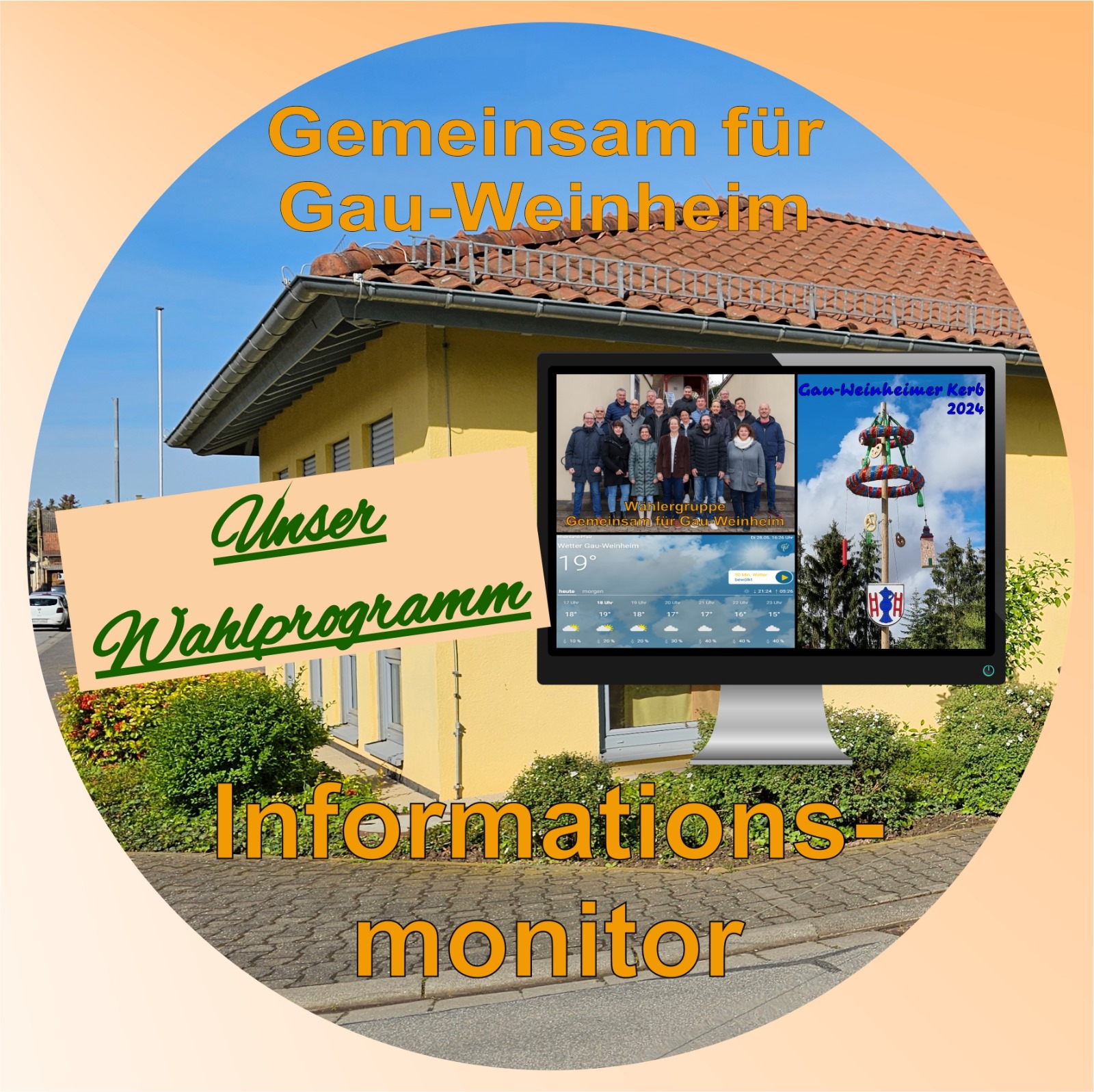 Informationsmonitor im Rathaus